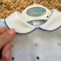 Colletto con profilo blu tutina neonato elegante