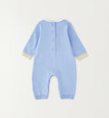 Retro tutina neonato azzurra in cotone 100% con bottoni posteriori