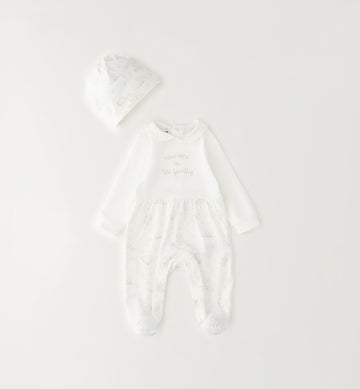 tutina neonato in cotone con cappellino coordinato