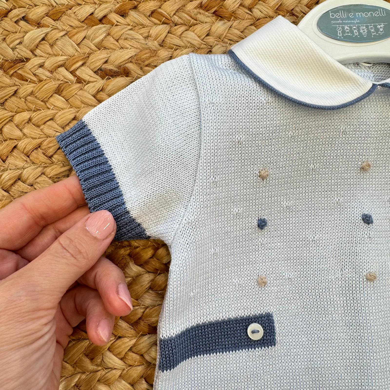 Dettaglio manica in cotone filo di Scozia neonato