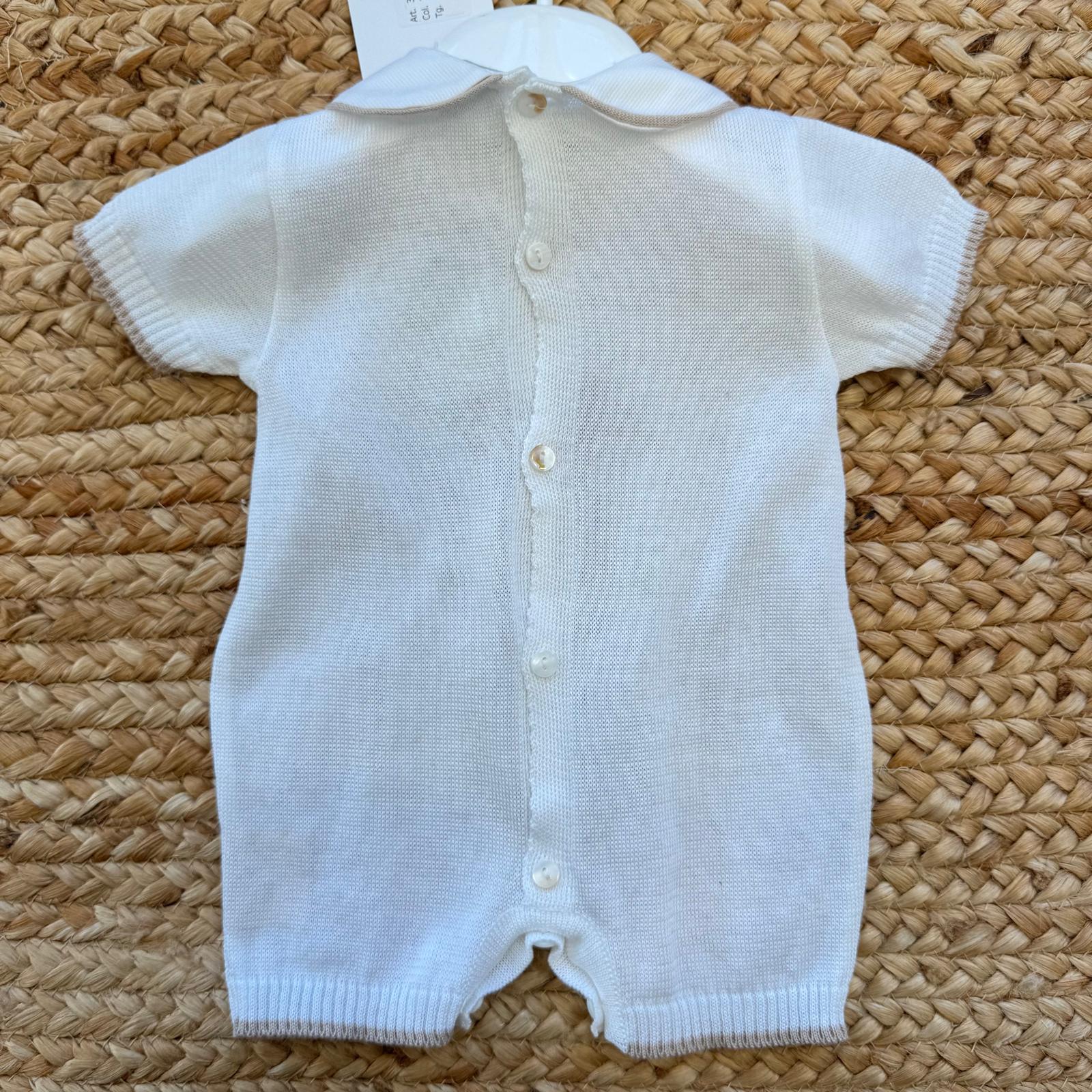 Vista posteriore tutina neonato in cotone filo di Scozia