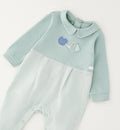 tutina neonato elegante cotone con fantasia vichy e ricamo frontale