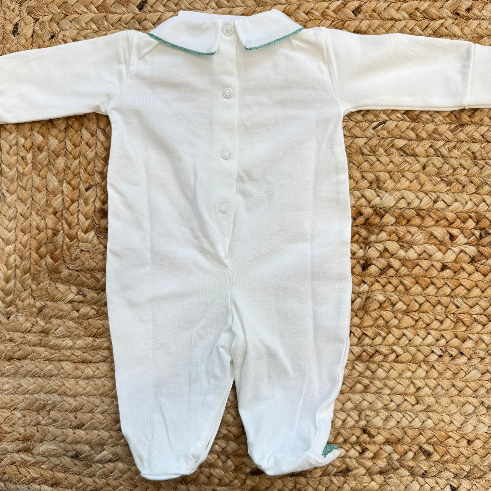 retro tutina neonato con apertura posteriore