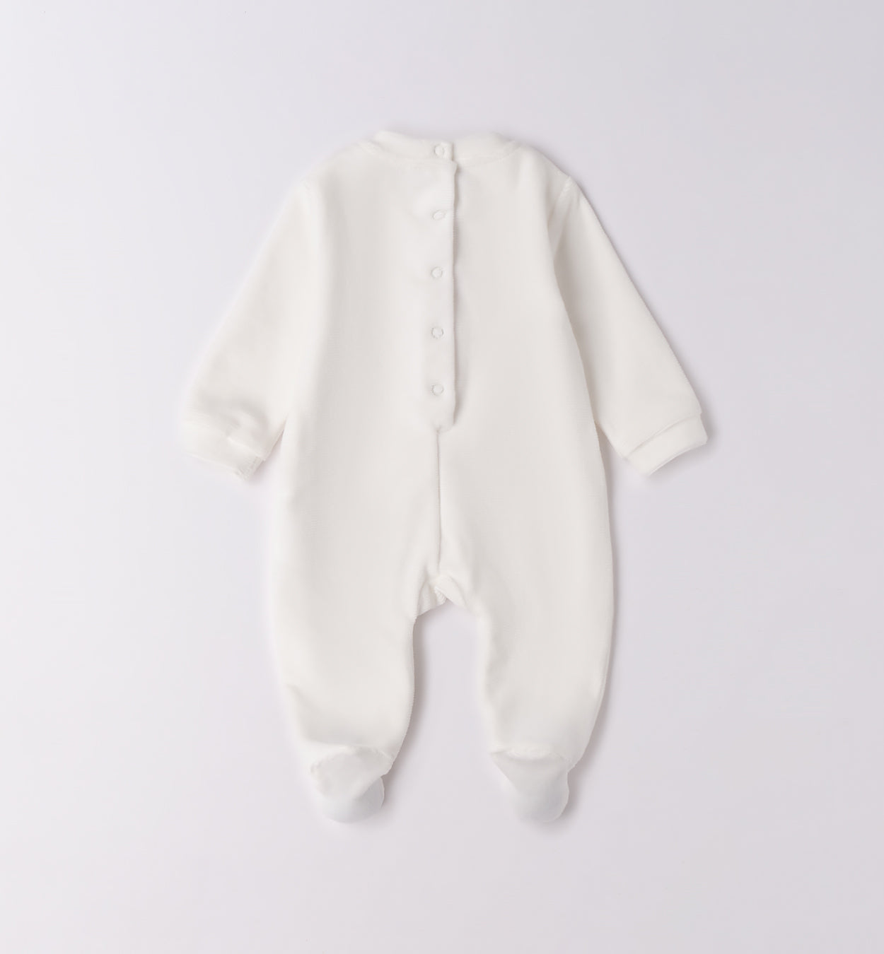 tutina caldo cotone neonata panna retro con bottoncini