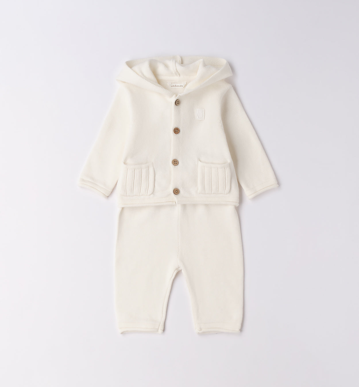 tutina caldo cotone panna due pezzi neonato