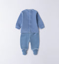 tutina ciniglia azzurra neonato con gattino - retro