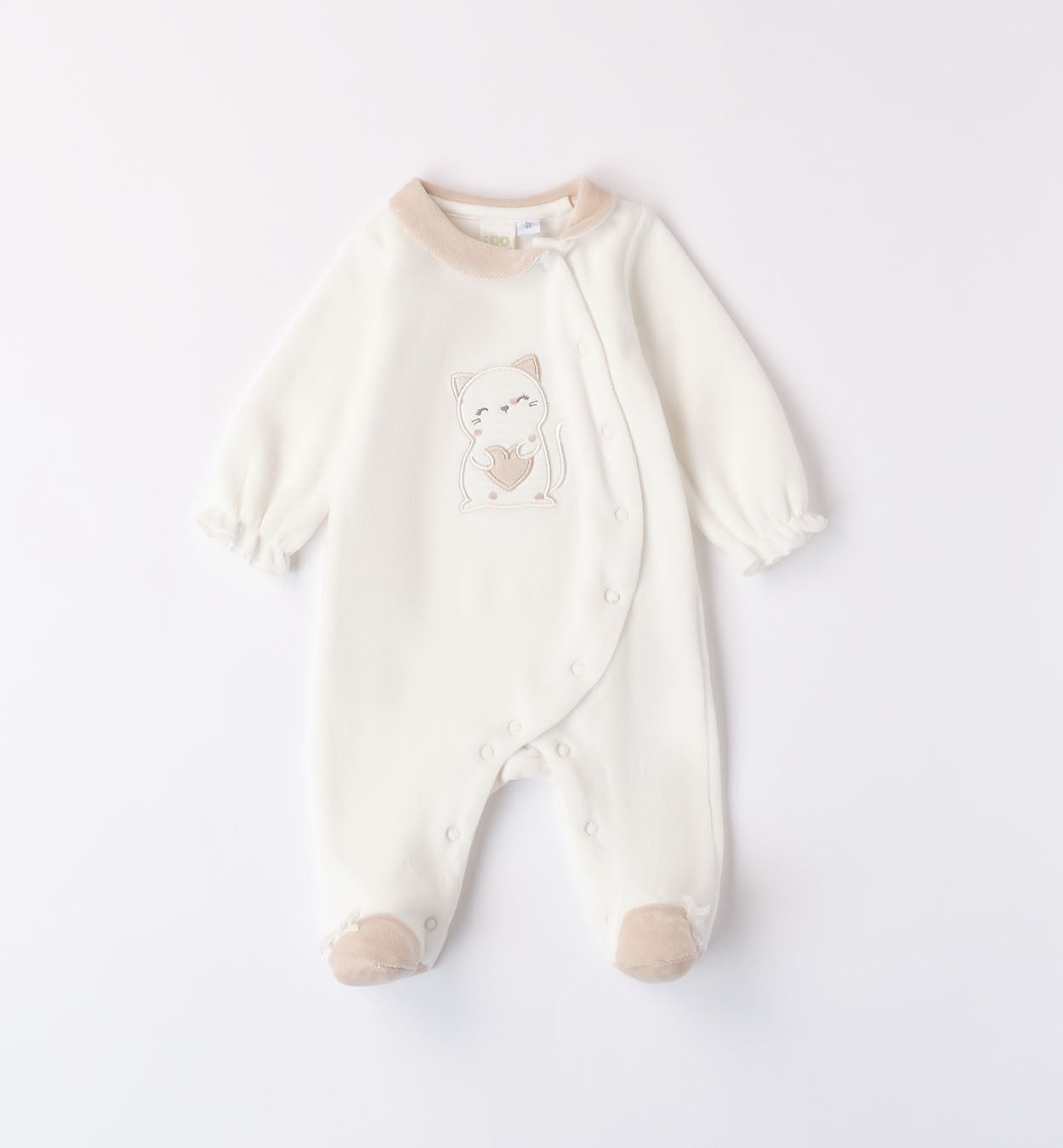 tutina invernale ciniglia panna neonata