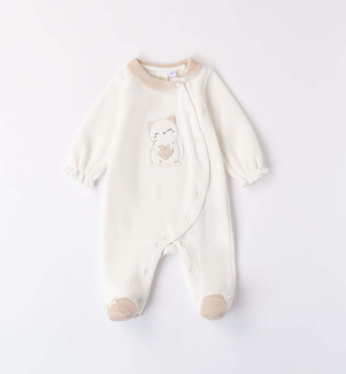 tutina invernale ciniglia panna neonata