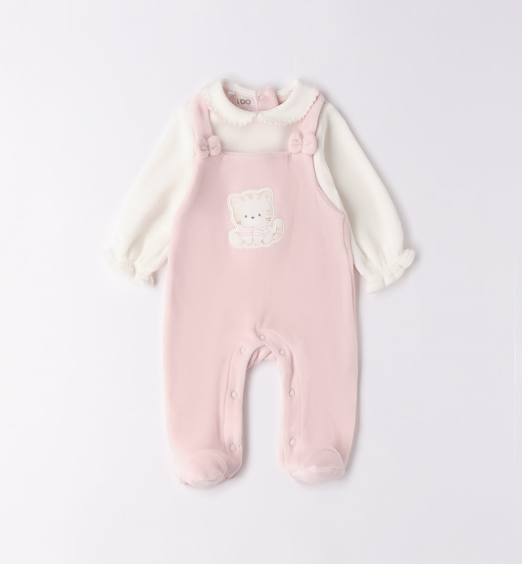 tutina ciniglia neonata rosa con gattino davanti