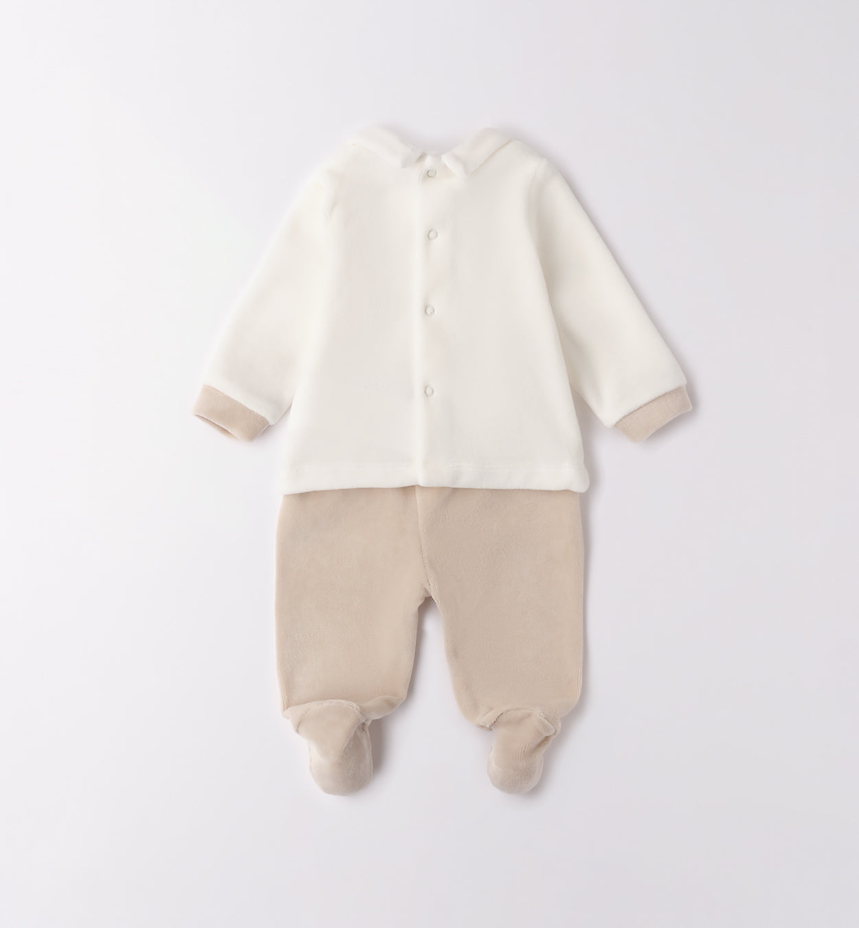 tutina ciniglia unisex panna e tortora retro