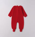 tutina rossa natalizia unisex retro con piedini chiusi