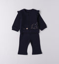 tutina neonata caldo cotone blu fronte con giacca zip