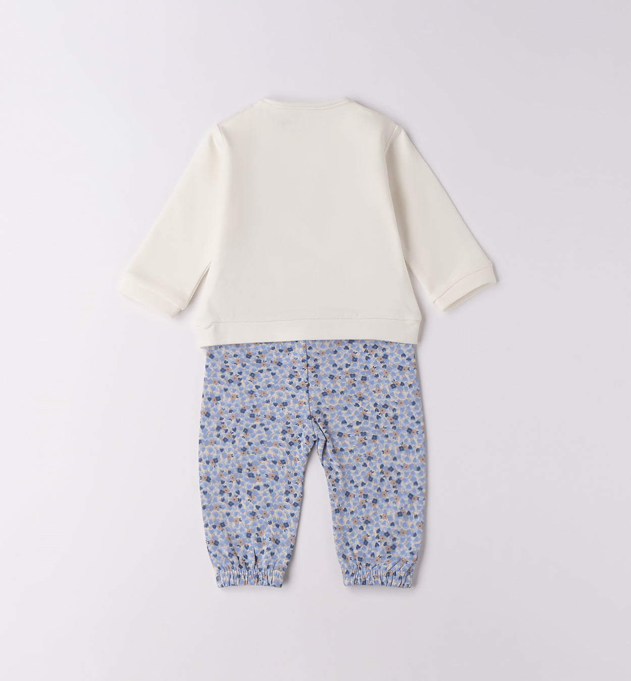 tutina neonata caldo cotone retro panna e azzurro