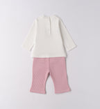 tutina neonata caldo cotone retro panna e rosa