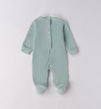 tutina neonata ciniglia verde retro