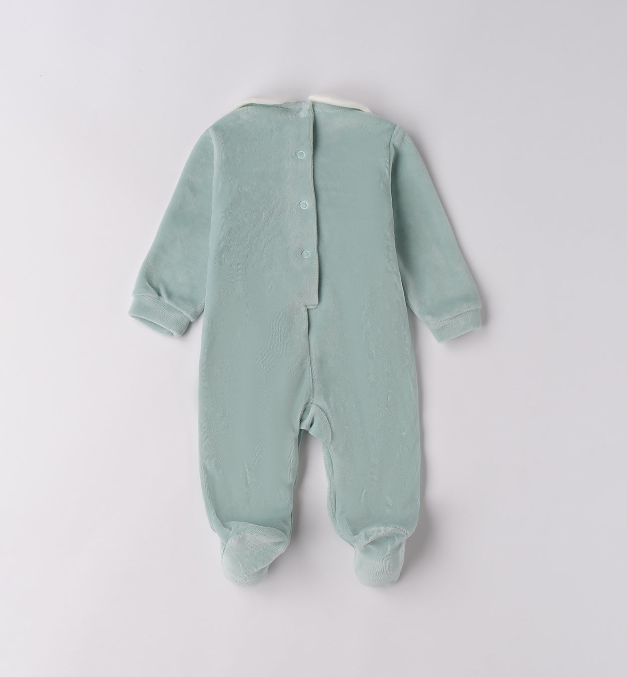 tutina neonata ciniglia verde retro