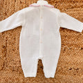 tutina neonata filo di scozia con ricami floreali eleganti