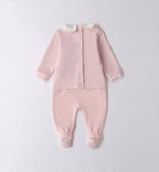 tutina rosa ciniglia neonata retro