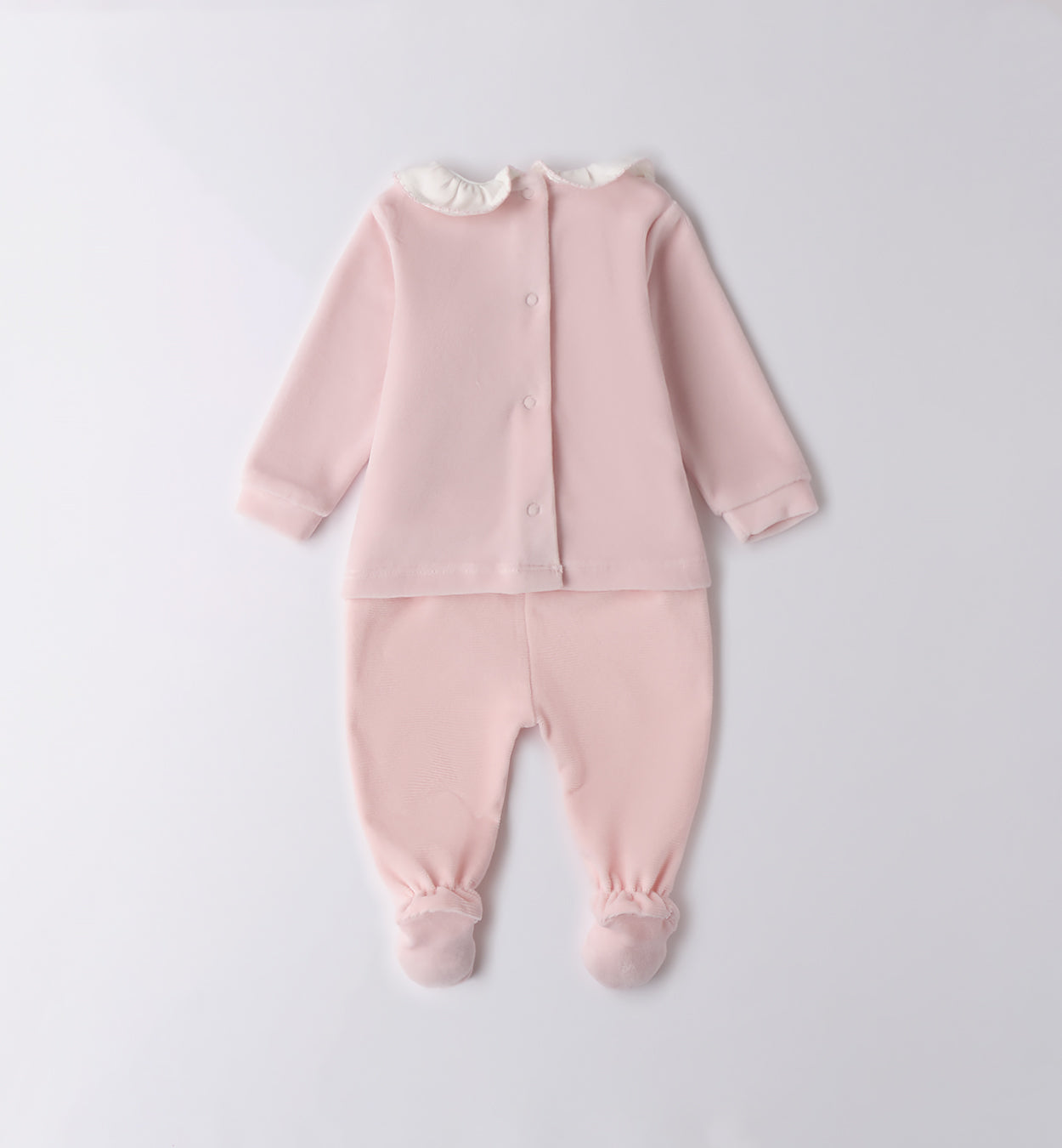 tutina rosa ciniglia neonata retro
