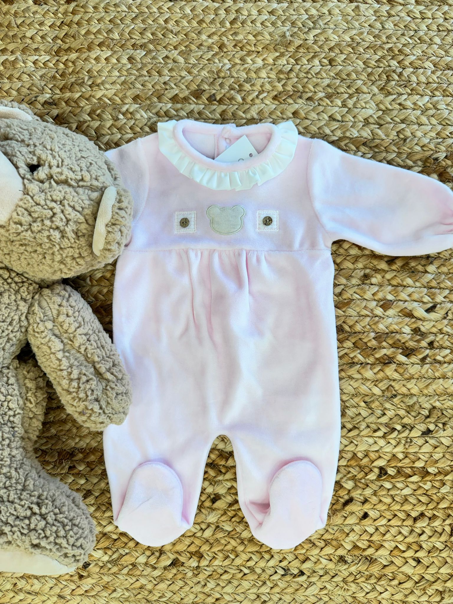 tutina rosa in ciniglia neonato