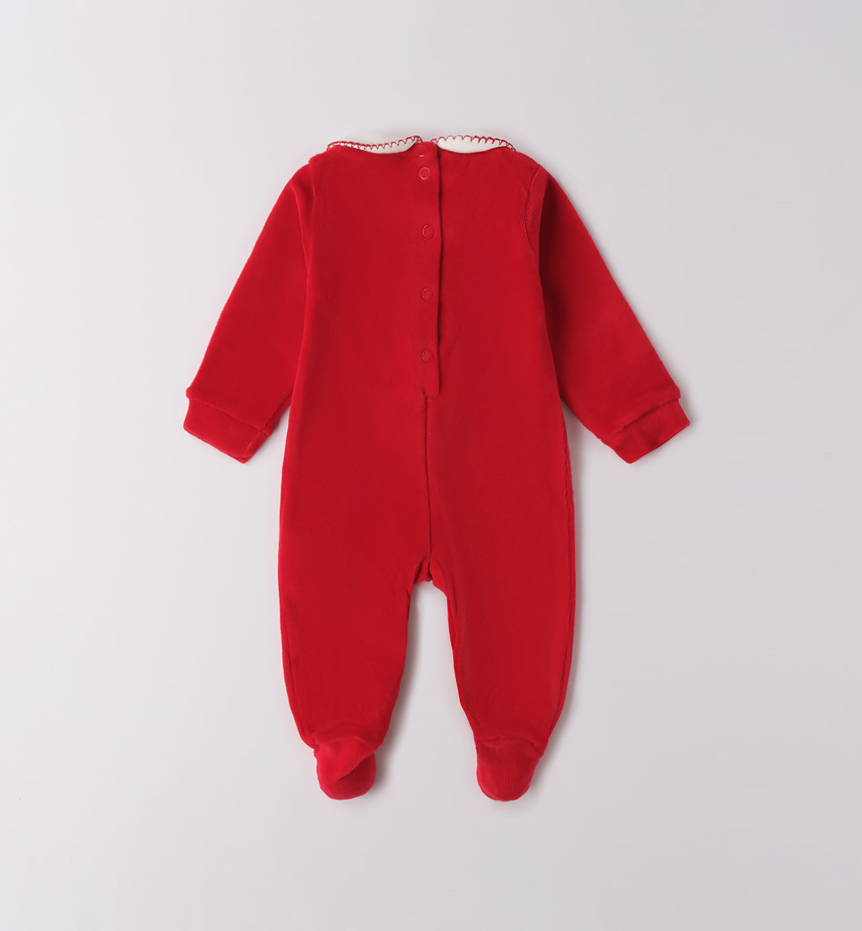 tutina rossa natalizia neonata retro con piedini chiusi