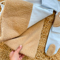 Uscita clinica neonato azzurra in caldo cotone con orsetto Teddy e copertina sfoderabile 85x68 cm