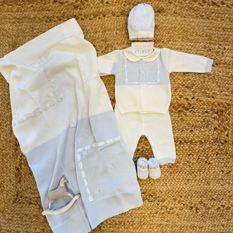 Uscita clinica neonato cotone filo di Scozia con tutina e copertina