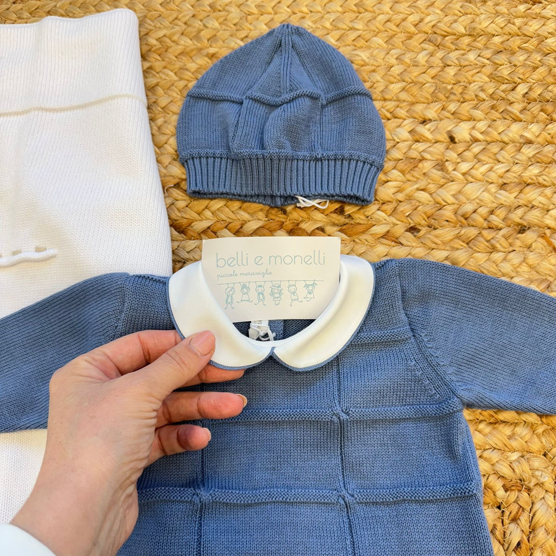 maglia neonato con colletto in filo di cotone