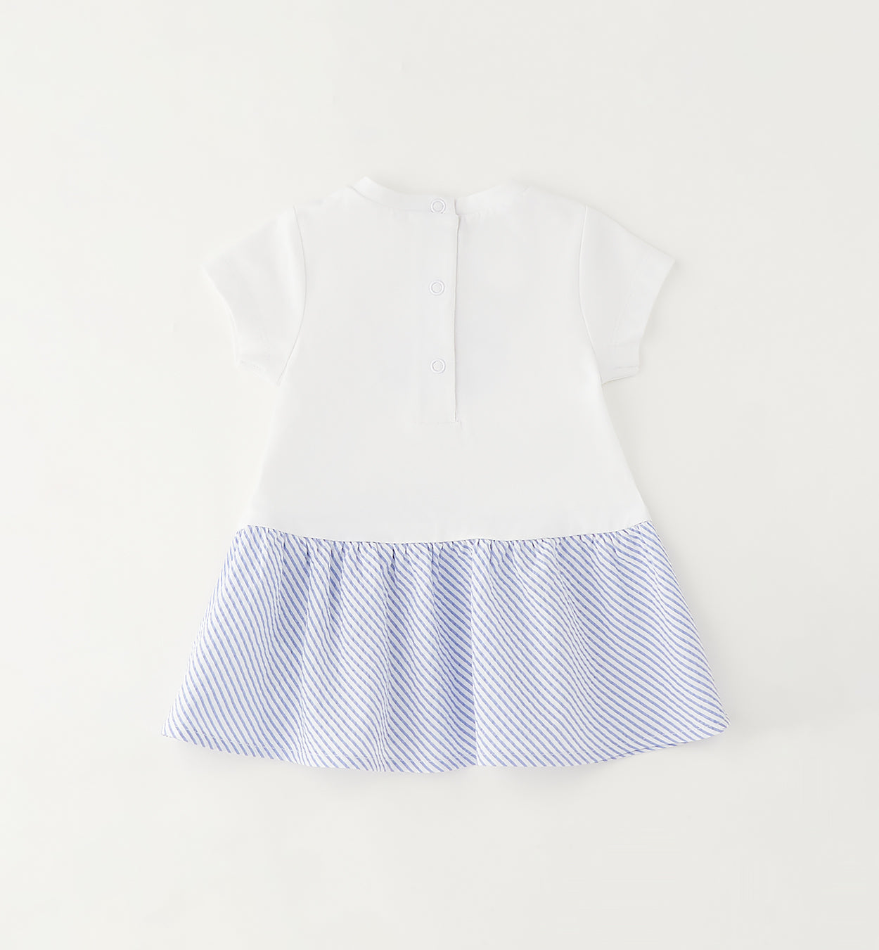 Retro vestitino bimba con gonna a righe e chiusura con bottoni