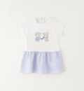 Vestitino estivo bimba con orsetti e gonna a righe azzurre