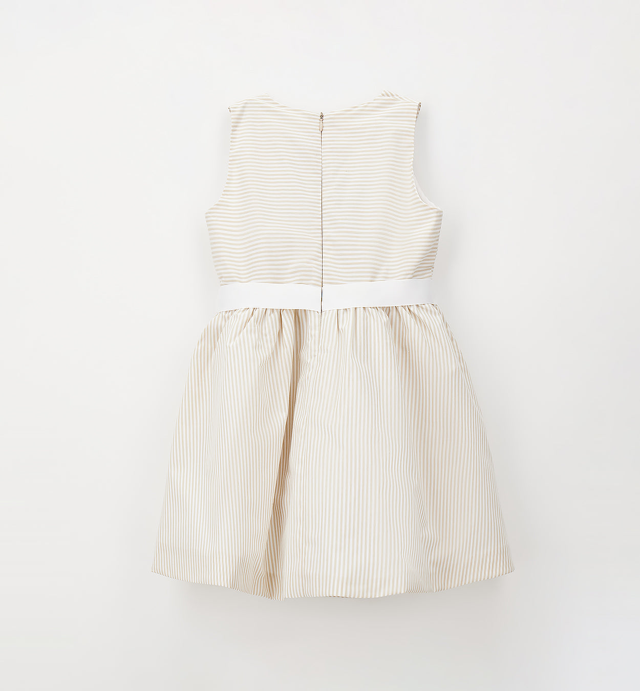 retro vestito bambina beige elegante a righe