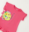 vestito bambina con volant e bottoni spalla