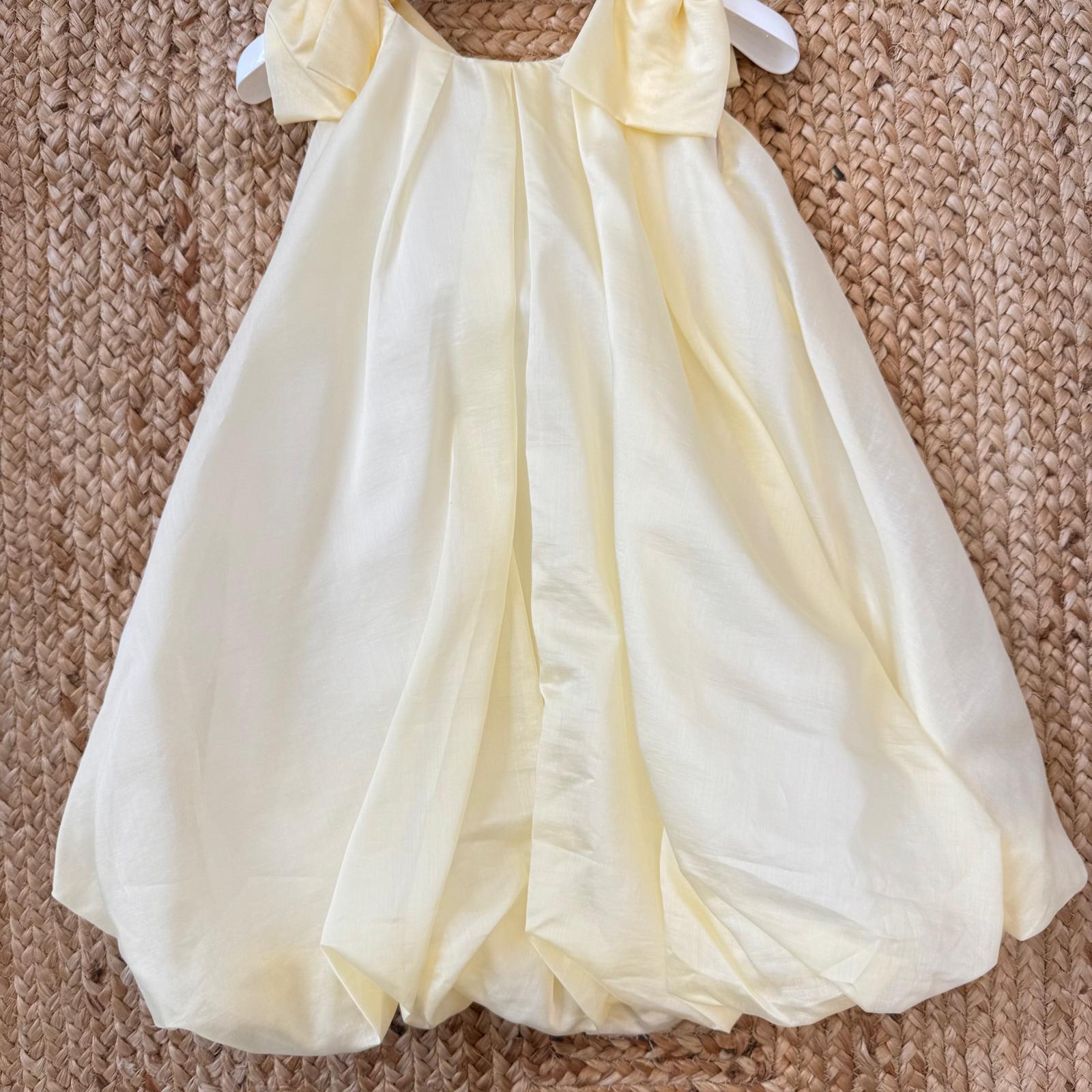 vestito bimba giallo chantilly raffinato per cerimonia