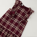Maglia bimba color panna in cotone con manica lunga e collo alto con ruches