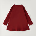 Abito natalizio bambina bordeaux Sarabanda in cotone con cinque cuori di paillettes