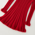 	Abito natalizio bambina iDO rosso in maglia con gonna svasata e bordi effetto peluche